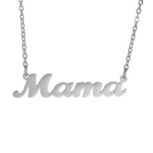 NIB Cursive MAMA Pendant Necklace Stainless Steel Necklace Comes Gift Boxed